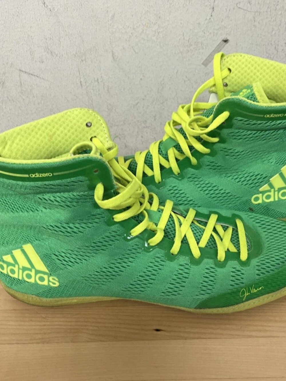 Adidas Adizero Jake Varner Rare Wrestling Shoes Size 12 Rare Lime Green